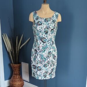 Cleo Sleeveless Dress - Blue and White